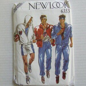 Men's track suit sewing pattern New Look 6353 uncut hoodie sweatpants shorts gym